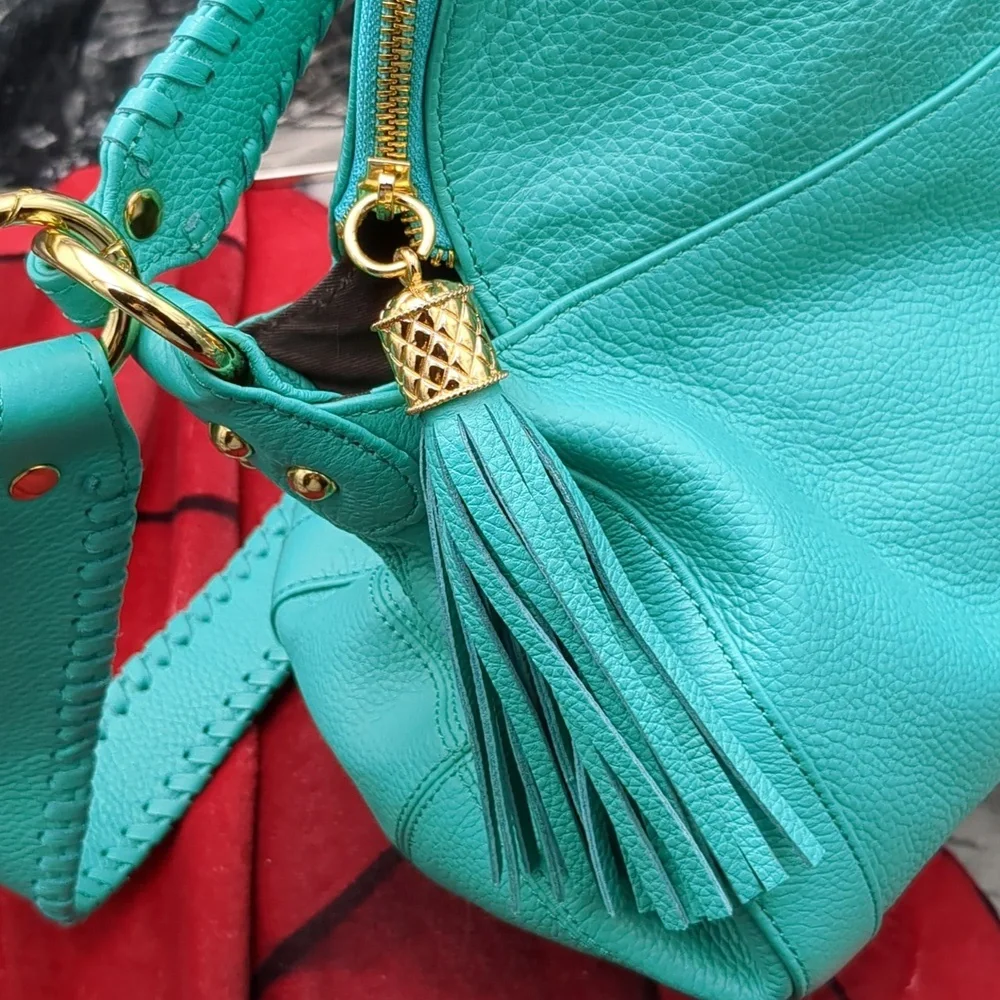 Onna Ehrich Cyan large leather bag